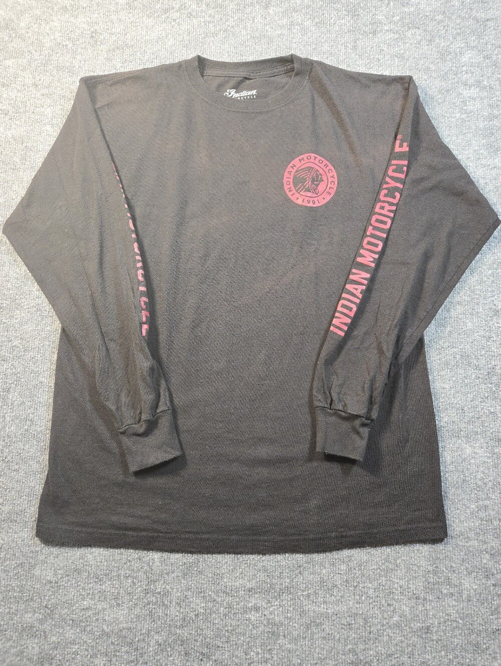 Indian Motorcycle Springfield MA Long Sleeve Graphic Tee Black Sz L